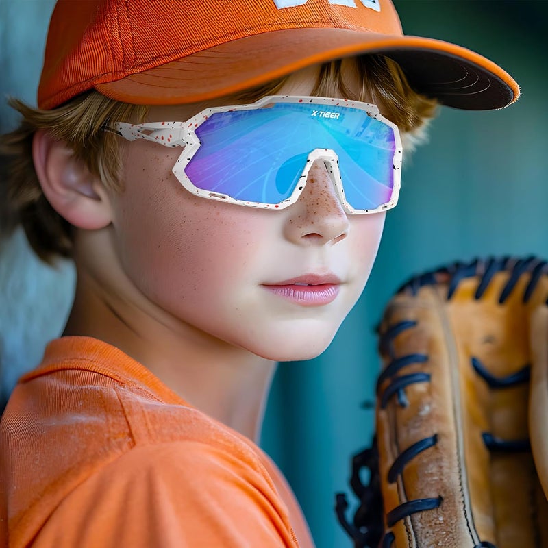 Xtiger Kids Sunglasses Polarized Youth Baseball Sunglasses for 8-14 boys girls UV400 Sports Softball Cycling Glasses - Image 2